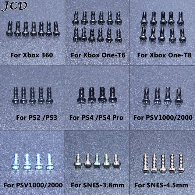 JCD Reparatur-Schraubensatz für Xbox One, PS4 Pro, PS3, PS2, PSV und SNES mit 3,8mm und 4,5mm Patronenschrauben - Bild 1