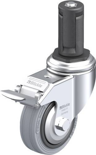 Blickle Lenkrolle LKRA-VPA 80G-11-FI-FA-ER14 mit Feststeller, Rad-Durchmesser: 80 mm, Tragfähigkeit: 80 kg, grau/schwarz - Bild 1