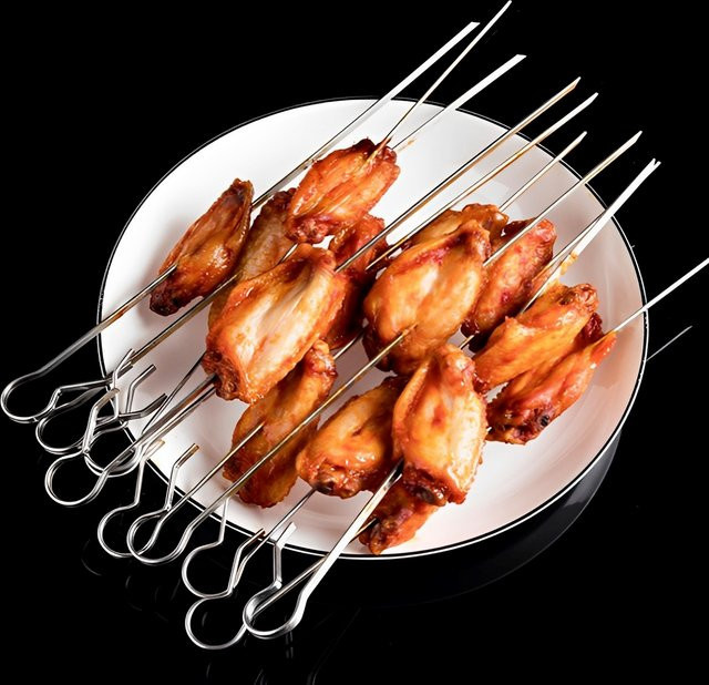 Willstar BBQ Kebab Maker aus Edelstahl in Silber für Grill und Ofen - Bild 1
