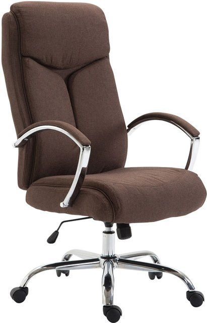 TPFLiving Bürostuhl Volute aus Stoff in Braun mit Armlehnen und Rollen, B/T/H: 65 x 73 x 140 cm - Bild 1