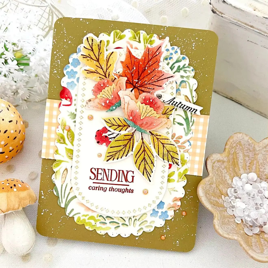 Pilzwiese-Schablone für DIY Scrapbooking und Basteln, Multicolour, Vorlage für Fotoalben und handgefertigte Dekoration - Bild 1