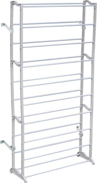 vidaXL Schuhregal in Weiß für 40 Paar Schuhe aus Metall und Polyester, Breite: 140 cm - Bild 1