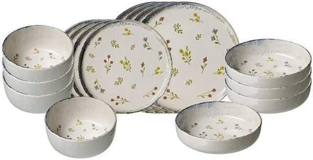 Ritzenhoff & Breker Viola 16-teiliges Dinner-Set aus Keramik in Weiß und Multicolour mit floralem Design - Bild 1