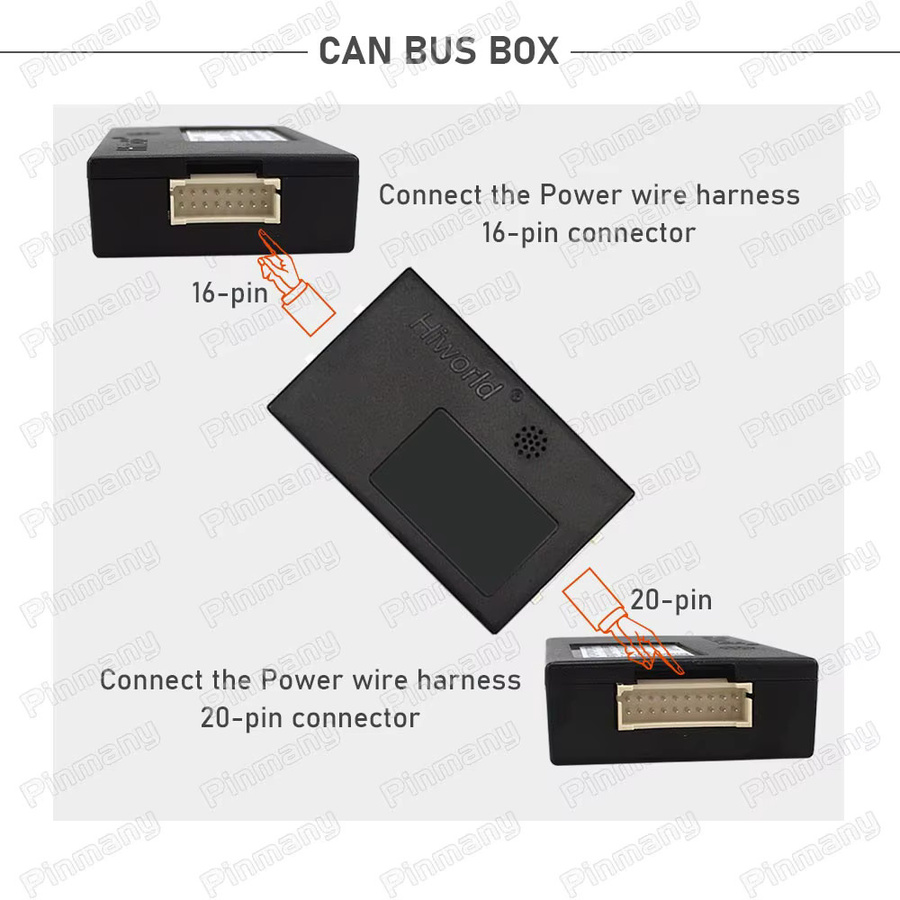 Pinmany CAN Bus Decoder Adapter Kabelbaum für Ford Focus Fiesta Ecosport Kuga Edge Taurus Everest Tourneo mit FDC12 Power Kabel - Bild 3