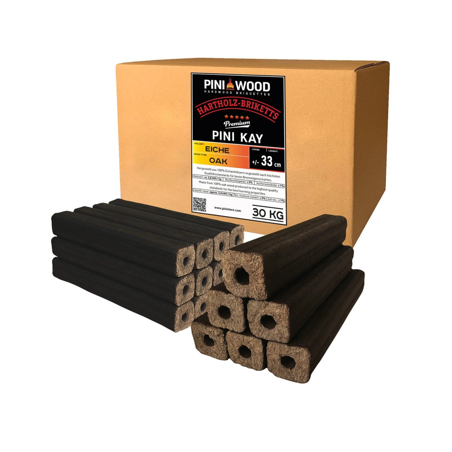PINI Kay Eichenholzbriketts mit Zugloch, 30 kg - Bild 2