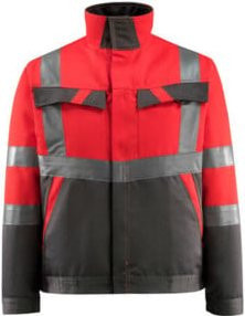 Mascot Arbeitsjacke EN ISO 20471 Class 2 in Rot und Dunkelanthrazit, Größe M - Bild 1