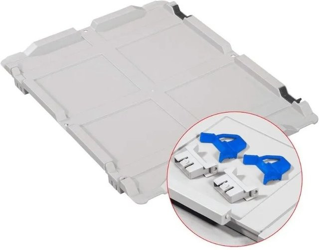PROREGAL SuperSparSet 5x Eurobox NextGen Grip mit Scharnierdeckel und blauen Schiebeschnappverschlüssen, Grau, H x B x T: 12 x 40 x 60 cm, 23 Liter, mit verstärkten Wänden - Bild 1