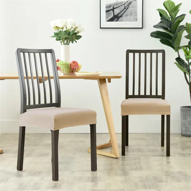 Einfarbiger Samt Esszimmer Stuhl Sitzbezug Klassische Abnehmbare Anti-schmutzig Stuhlhussen für deinen Stuhl - Bild 3