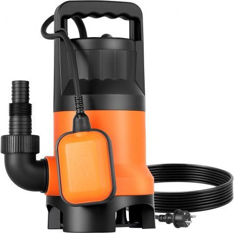 VEVOR 650W Tauchpumpe aus Kunststoff in Orange, 15000L/h Schmutzwasserpumpe mit automatischem Schwimmerschalter, 8m Förderhöhe für Abwasser, sauberes Wasser, Pools und Teiche - Bild 1