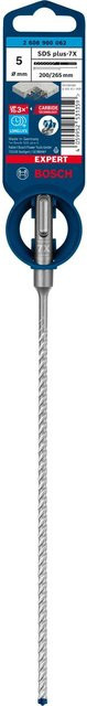 Bosch Expert Hammerbohrer SDS Plus-7X mit Carbide-Spitze, Farbe: Silber, Durchmesser: 5 mm, Gesamtlänge: 26,5 cm - Bild 1