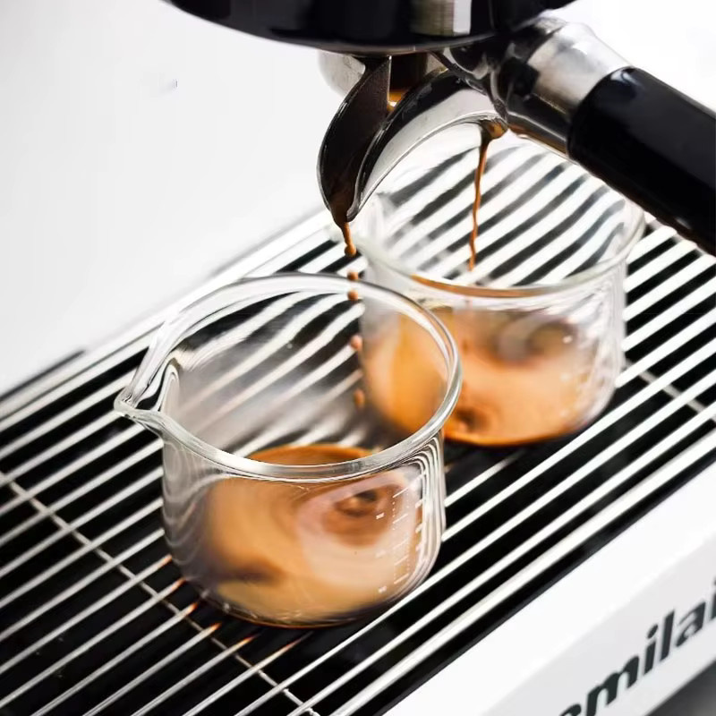 YWDL Espresso-Messbecher aus Glas mit Skala, transparent, 100 ml - Bild 2