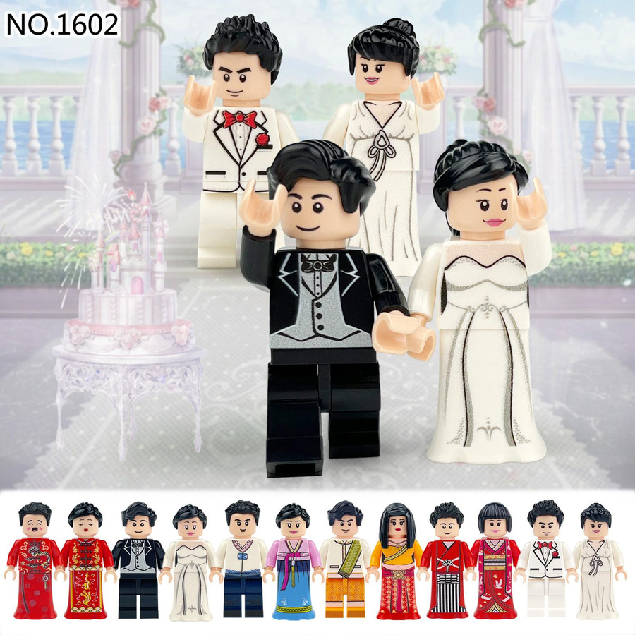 Fun Building Blocks Hochzeit Puppe Montage Bausteine 12-teiliges Set - Bild 3