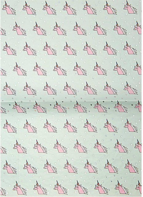 Rico Design Paper Patch Papier Einhorn mit Hot Foil Effekt in Gold und Mehrfarbig, B: 30 cm, H: 42 cm - Bild 1