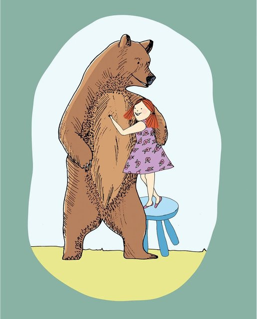 Komar Wandbild Lili and Bear, Paper Poster, Multicolour, Breite: 40 cm, Höhe: 50 cm - Bild 1