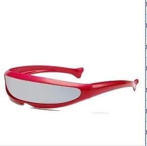 Futuristische schmale Cyclops Visier Sonnenbrille, Kunststoff, Vollrand, blue - Bild 1
