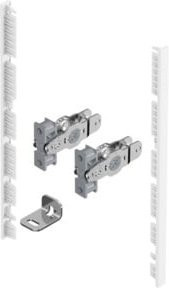 Hettich AvanTech YOU Verbinderset für Innenfront zum Selbstablängen mit Zarge, Systemhöhe: 187 mm, Weiß/Silber - Bild 1