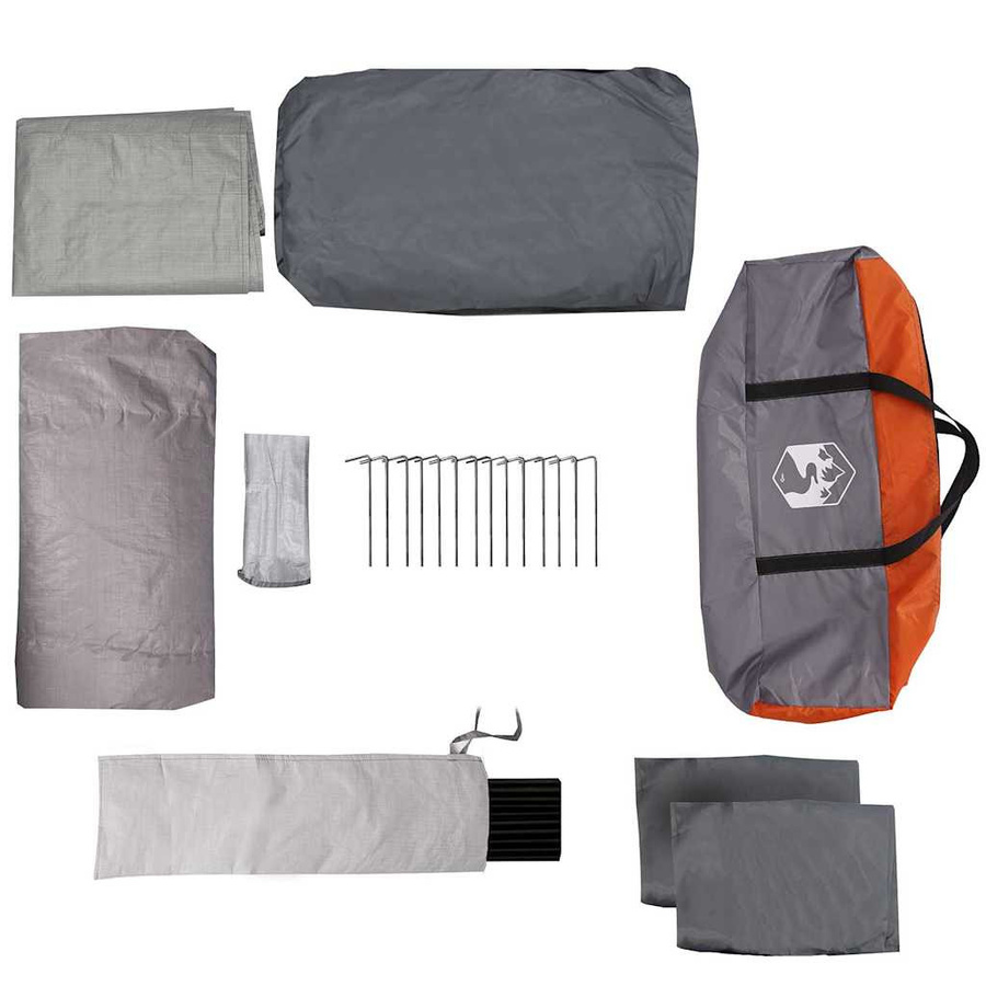 vidaXL Familienzelt mit Dach in Grau und Orange, B/T/H: 622 x 295 x 238 cm - Bild 4