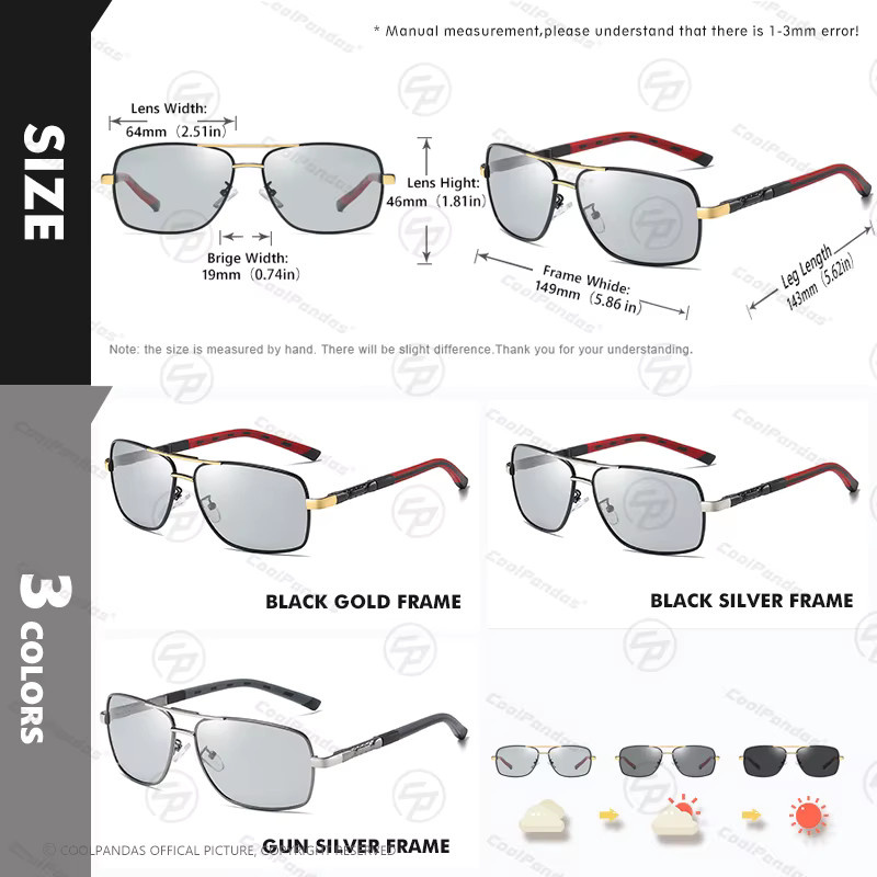 COOLPANDAS Sonnenbrille, Aluminium, polarisiert, Unisex, Vollrand - Bild 4