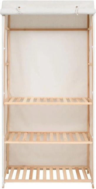 vidaXL Kleiderschrank mit 3 Ebenen in Weiß, B/T/H: 79 x 40 x 170 cm - Bild 1
