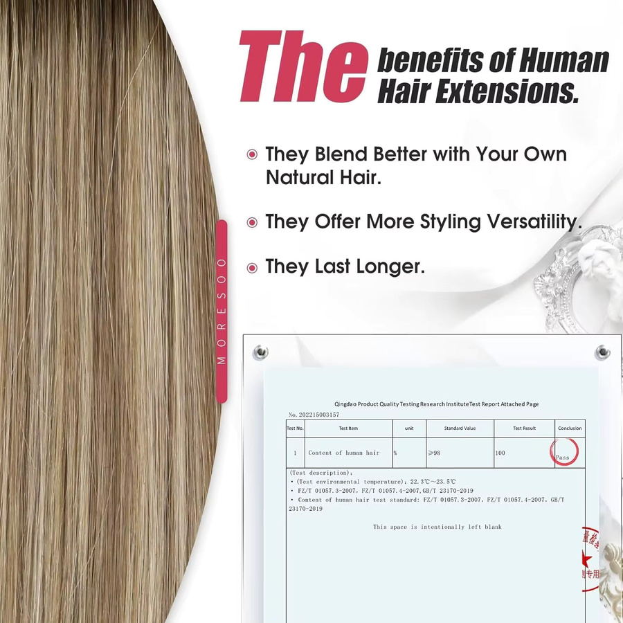 Moresoo Tape-in Haarverlängerung, 100% echtes Remy Human Hair - Bild 4