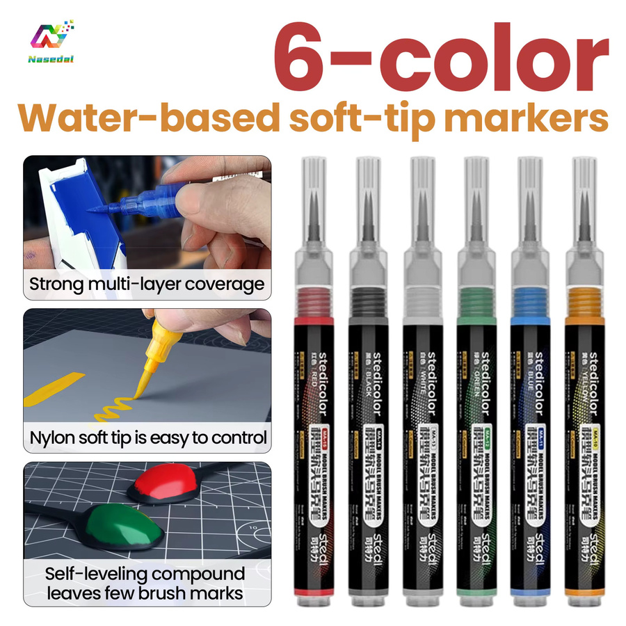 Stedi MA10 MA15 Acryl-Farbmarker mit Frontventil und weicher Spitze, wasserbasiert, Farbe: Grün - Bild 2