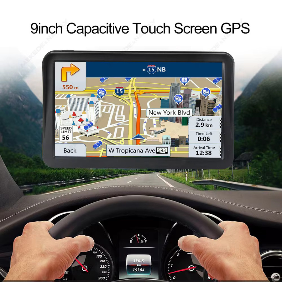 NAVIFANS Auto GPS Navigationsgerät mit 9 Zoll HD Touchscreen, Europäische Karten, Video Player, FM Sender und Hi-Fi Lautsprecher, Schwarz - Bild 2