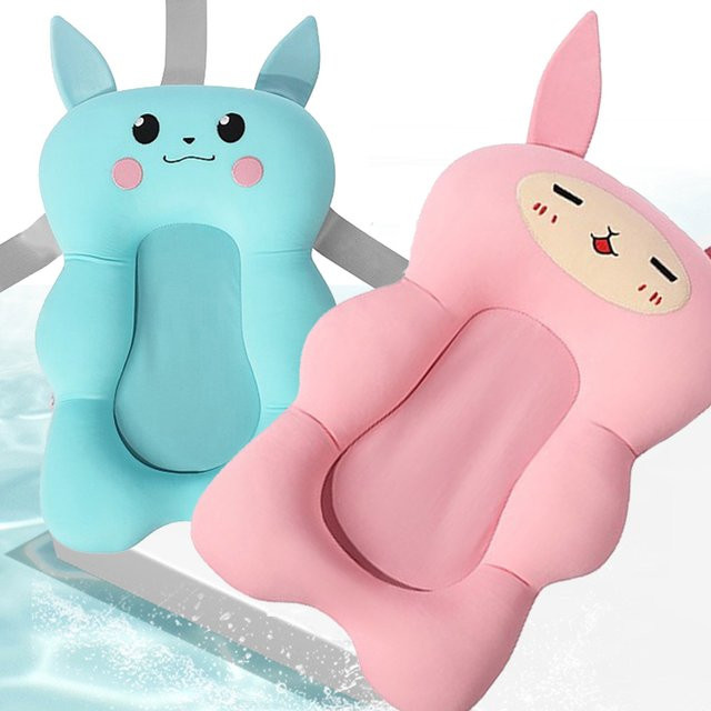 Rutschfeste und faltbare Baby Badewannenmatte in Blau zur Liegeunterstützung für Neugeborene - Bild 1