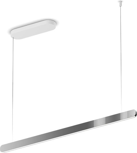 Occhio Mito linear volo 100 up LED-Pendelleuchte in Weiß matt mit Dark Chrome Kopf für die Tischbeleuchtung inklusive Occhio air Modul und dimmbarer LED (2700K - 4000K) - Bild 1