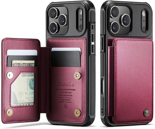 Just Case Lederhülle für iPhone 17 Pro Max als Brieftaschen-Handyhülle mit Kartenhalter, Ständer und RFID-Schutz in Schwarz - Bild 1
