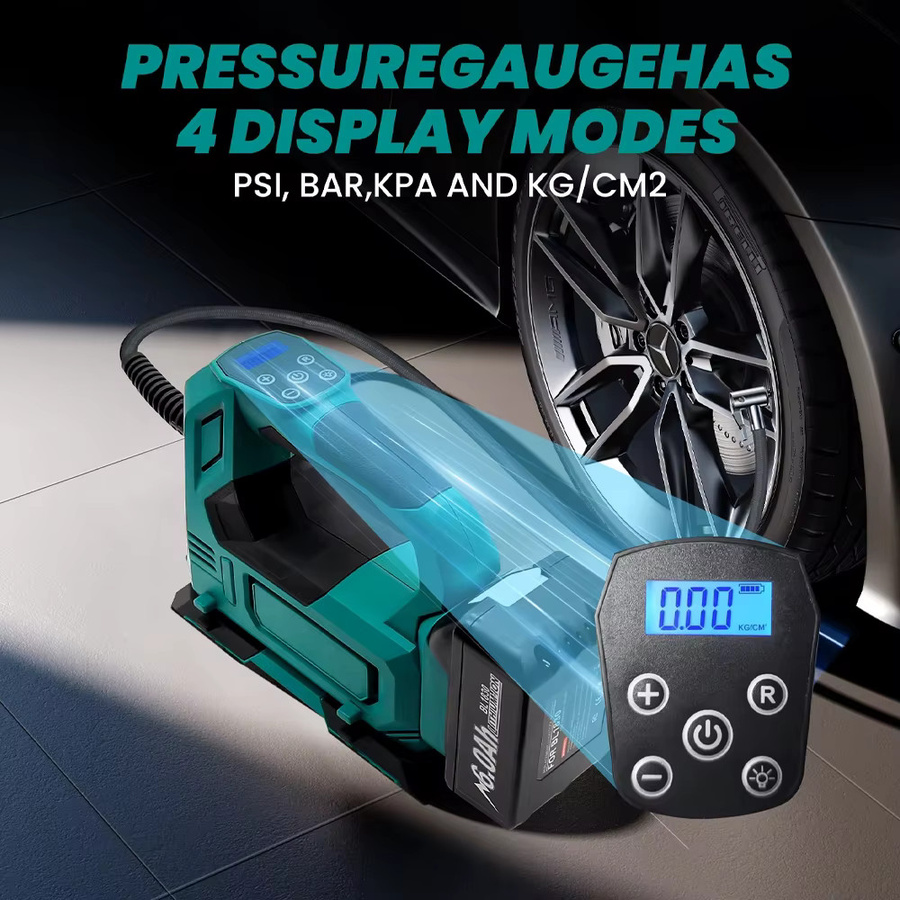 Kabelloser Reifenfüller für Makita 18V Lithium-Akku BL1815 BL1830 BL1840 BL1850 in Petrol - Bild 4