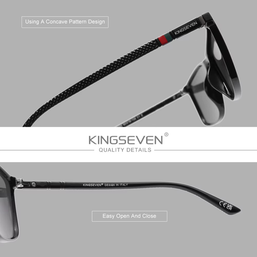 KINGSEVEN Sonnenbrille, Rechteck, Vollrand, Kunststoff, Unisex, polarisiert - Bild 2