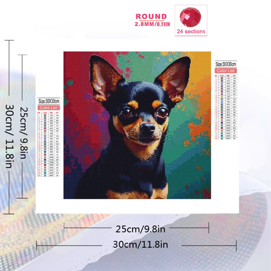 EverShine Diamant-Stickerei DIY-Bastelset mit Hunde-Tier-Mosaik-Muster für Erwachsene in Multicolour, Breite: 20 cm, Höhe: 20 cm - Bild 2