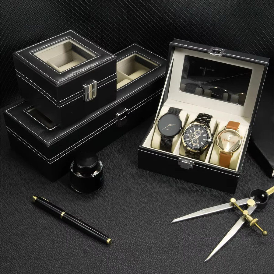 FancyWrist Uhrenbox PU Leder, Schwarz, Herren - Bild 5