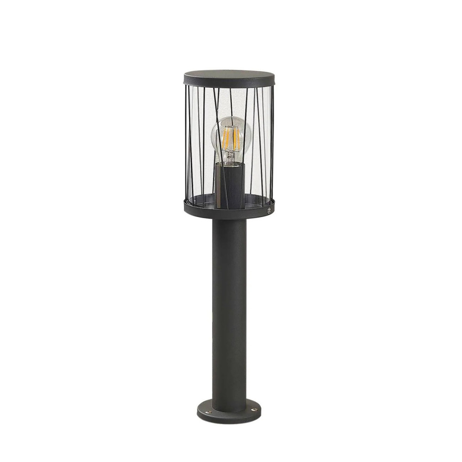 Lindby Außenleuchte Yonan Modern Schwarz aus Edelstahl und Glas, 1-flammig E27, IP44, Rund - Bild 2