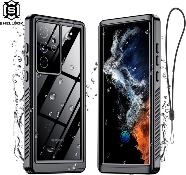 Shellbox wasserdichte Handyhülle in Schwarz, robustes Design mit vollständiger Versiegelung, passend für Samsung Galaxy S26 Ultra, S25, S24 und S23 - Bild 1