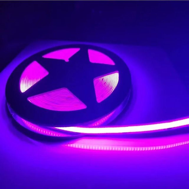 MnnWuu COB LED Streifen RGB Violett mit 320 LEDs/m, DC 24V, flexible lineare Beleuchtung mit hohem RA90 Farbwiedergabeindex, Länge: 0,5 m - Bild 1