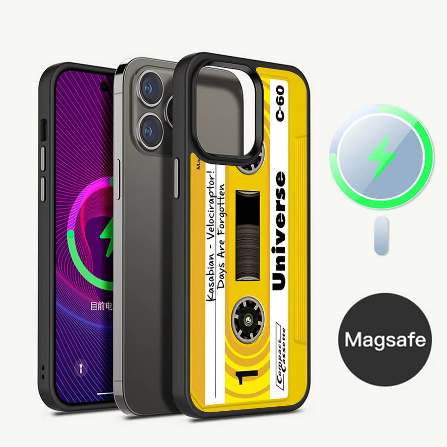 Potdemiel Retro-Kassetten Handyhülle für iPhone 17 16 15 14 13 12 11 Pro Max Plus mit MagSafe Magnetschale - Bild 3