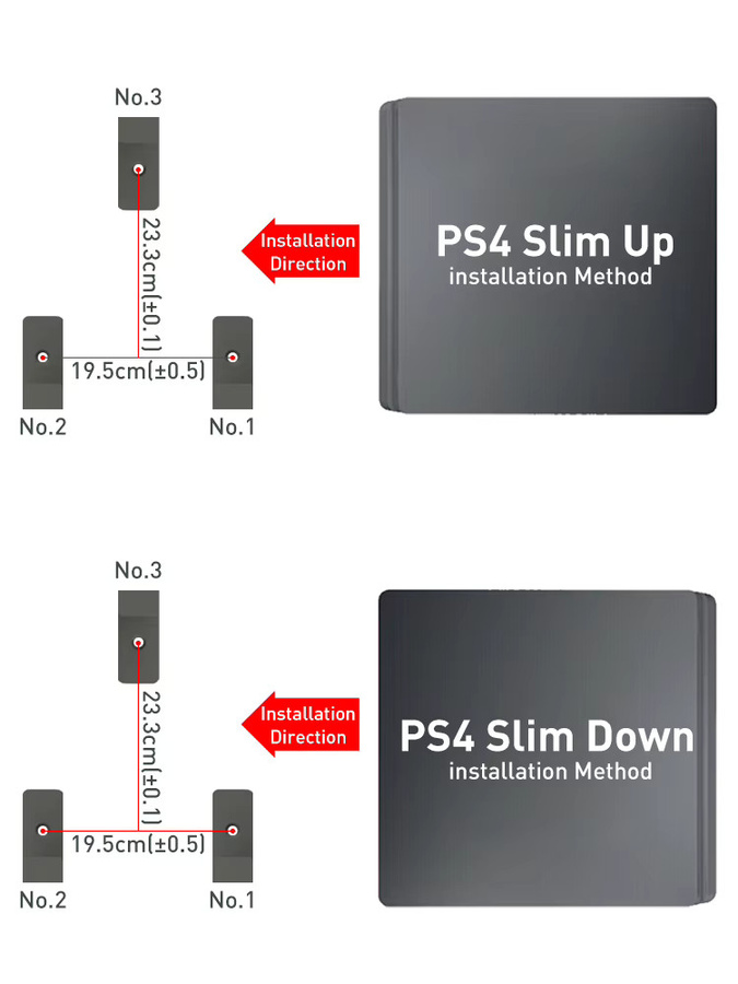 DATA FROG Wandhalterung für PS4 Controller in Schwarz, Universal Halterung für PS4, PS4 Pro und PS4 Slim inklusive Schrauben - Bild 2