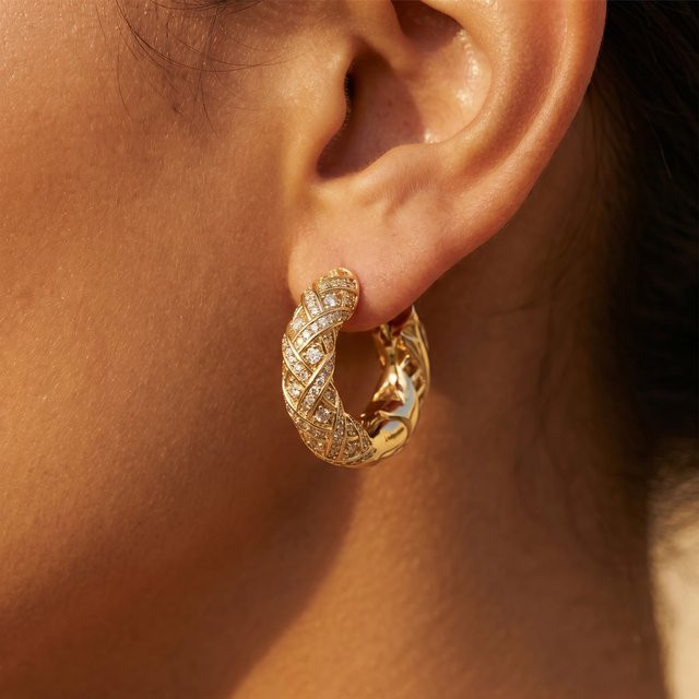 Erpels Creolen Edelstahl, Zirkonia, Gold, Damen - Bild 1