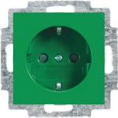 Busch-Jaeger Schuko Steckdoseneinsatz Typ F CEE 7/3 in Grün EUCB-13-914 - Bild 1