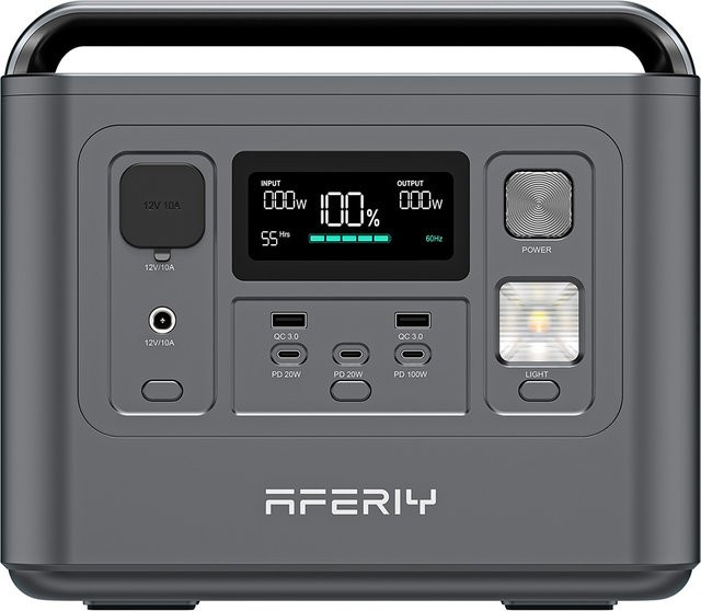 Aferiy P010 Tragbares Kraftwerk mit 800 W und 512 Wh, Außengenerator mit LiFePO4-Akku und 8 Ausgängen, EU-Stecker - Bild 1