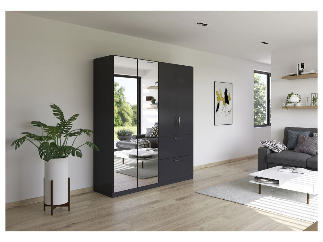 RAUCH BLUE Padua Drehtürenschrank in Grau mit integrierten Schubladen, Breite: 181 cm, Höhe: 210 cm - Bild 2