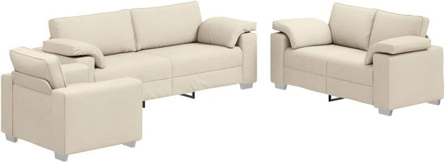 vidaXL 2-teiliges Sofa Set in Taupe mit Stoffbezug, B/T/H: 219 x 80 x 82 cm - Bild 1