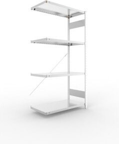 Meta Fachboden-Anbauregal CLIP SET verzinkt B/T/H: 200 x 100 x 50 cm - Bild 1