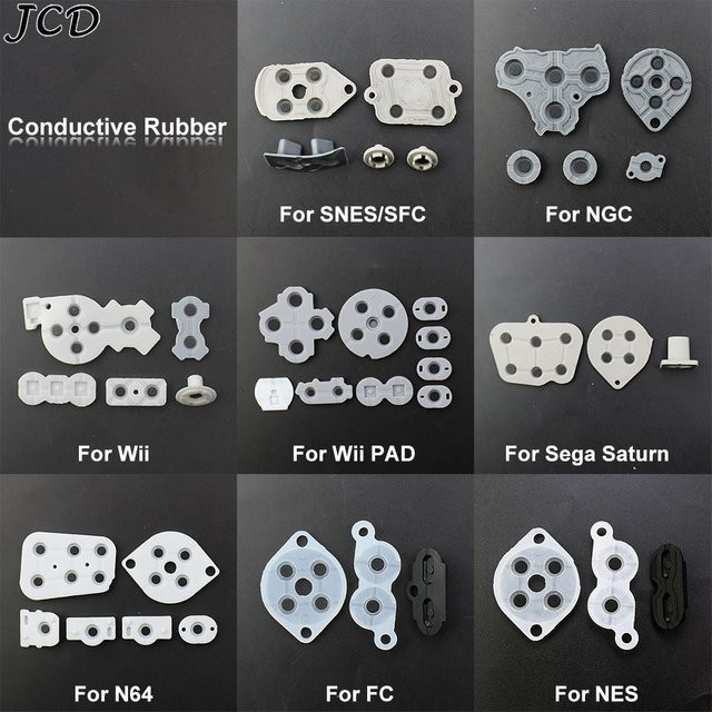 JCD 2er-Set Silikon-Ersatzpads für Retro-Controller wie NES, SNES, Wii, N64, NGC und Sega Saturn - Bild 1