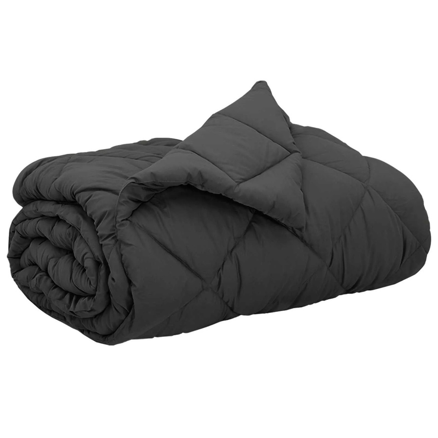 vidaXL Ganzjahresbettdecke aus Mikrofaser in Anthrazit, B/B: 240 x 260 cm - Bild 2