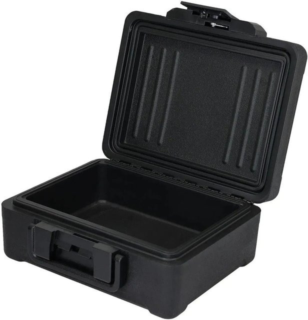 HMF Feuerfeste Dokumentenbox DIN A4 Wasserdicht Abschließbar Schwarz B: 37 cm, T: 32 cm, H: 16 cm - Bild 1