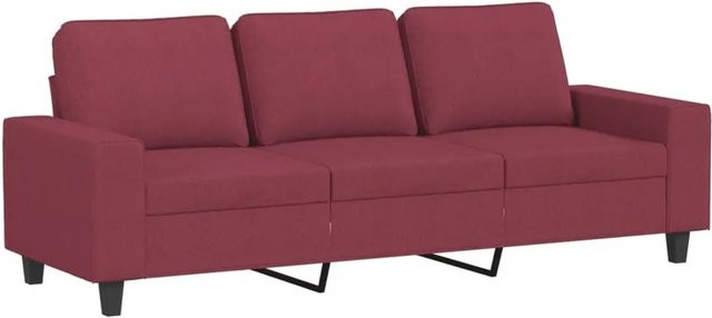 vidaXL 3-Sitzer-Sofa in Weinrot mit Stoffbezug und modernem Design, Breite: 180 cm, Tiefe: 80 cm, Höhe: 77 cm - Bild 1