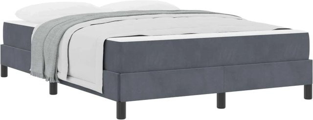 vidaXL Boxspringbett mit Matratze Dunkelgrau B/T: 160 x 220 cm aus Stoff und Holzwerkstoff mit Taschenfederkern - Bild 1