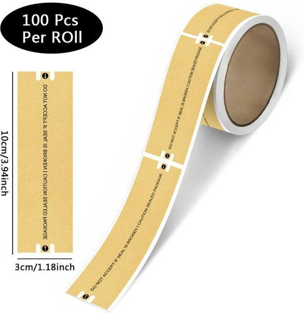 120 Stück selbstklebende Siegelaufkleber von Binchi Outdoor Product in Beige mit mattem Finish als rechteckige Einweg-Papierverschluss-Etiketten für deine Verpackung und deinen Versand - Bild 1